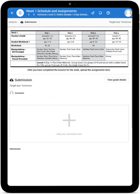 Horizons Math, Level 3 - Online Schedule