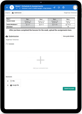 Horizons Math, Level 5 - Online Schedule