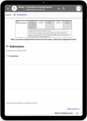 Math-U-See Precalculus- Online Schedule