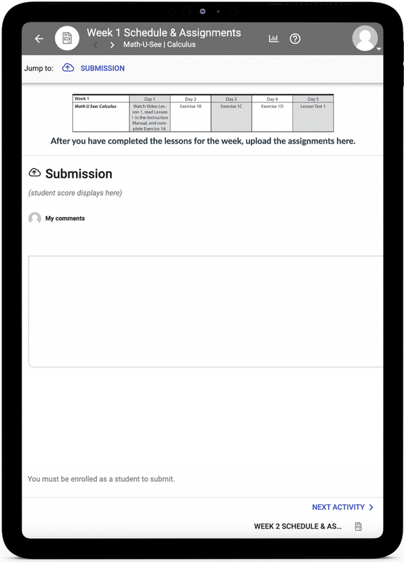 Math-U-See Calculus - Online Schedule