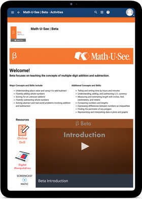 Math-U-See Beta - Online Schedule