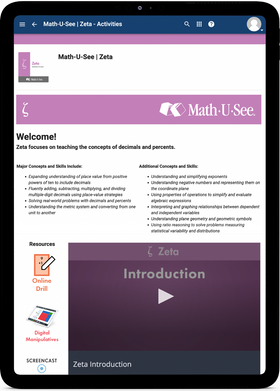 Math-U-See Zeta - Online Schedule