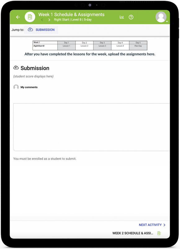 RightStart Level B Math - Online Schedule
