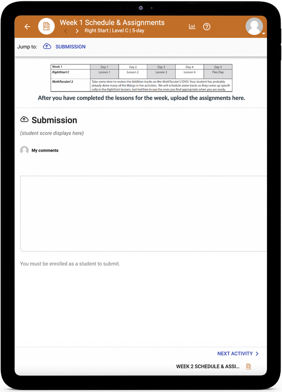 RightStart Level C Math - Online Schedule