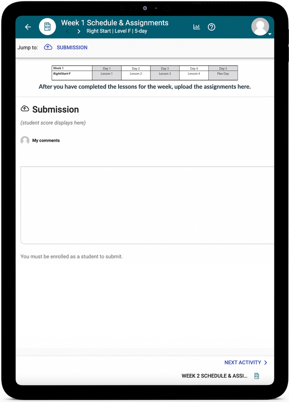RightStart Level F Math - Online Schedule