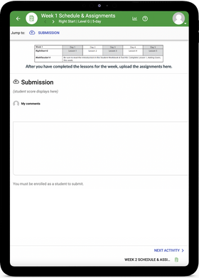 RightStart Level G Math - Online Schedule