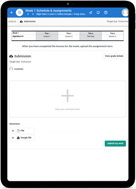 RightStart Level H Math - Online Schedule