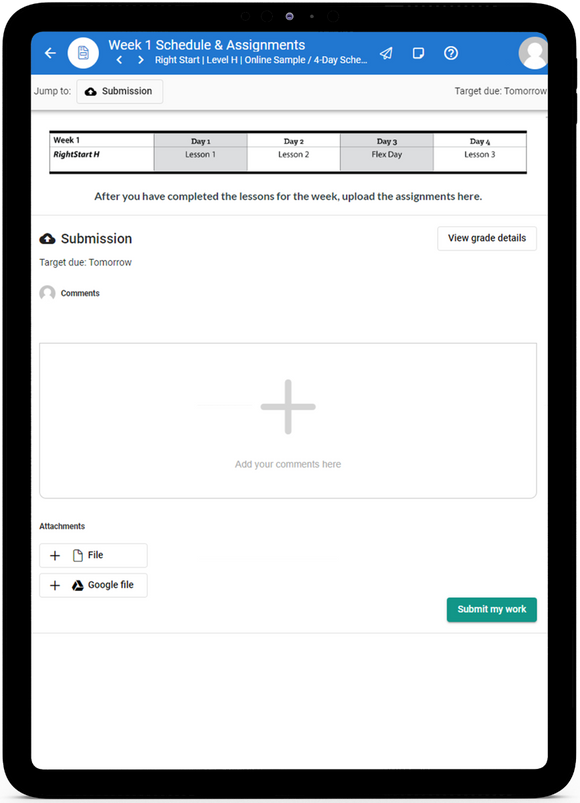 RightStart Level H Math - Online Schedule