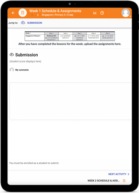 Singapore Math 4 - Online Schedule