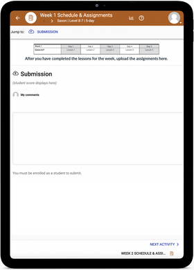 Saxon Math 8/7 - Online Schedule