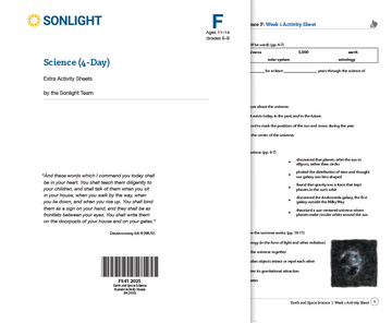 Extra Science F Student Activity Sheets - 0