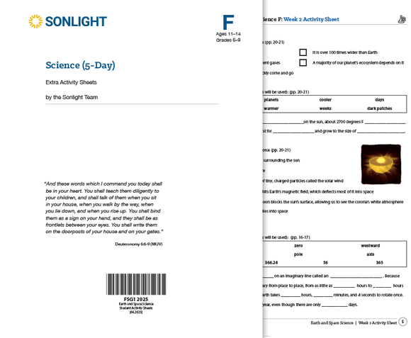 Extra Science F Student Activity Sheets