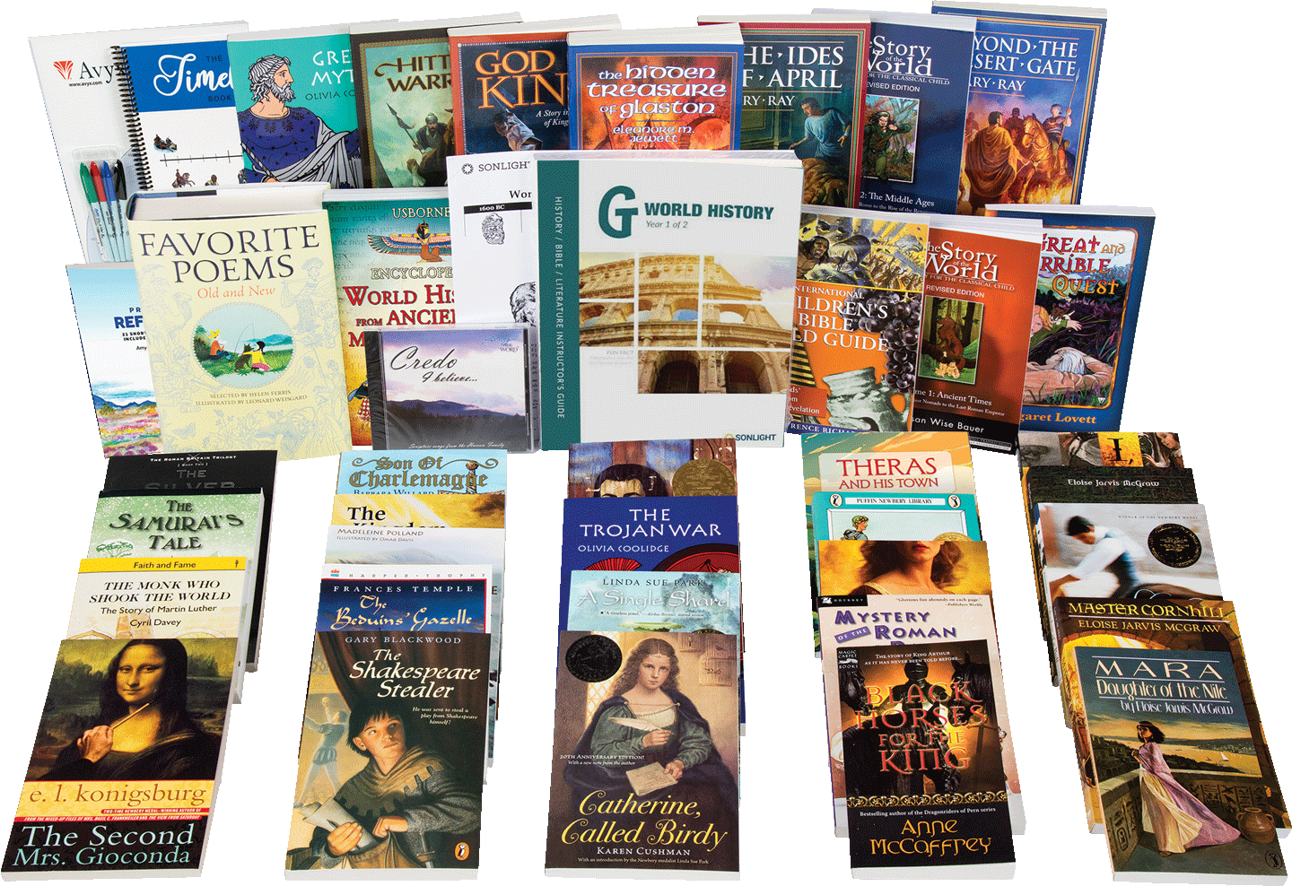 World History, Year 1 of 2History / Bible / Literature G Witness the rise and fall of ancient empires as you guide your student through creation to the end of the 16th century. Meet Augustus Caesar, Incan emperors, Joan of Arc, Martin Luther, and more!