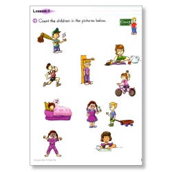 Horizons K Math Worksheetscountingnumber line and counting by tens with dimescolors and shapescounting pennies, tracing numerals