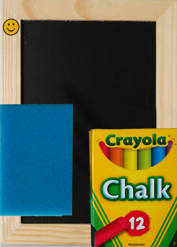 Slate Chalkboard with Chalk & Sponge