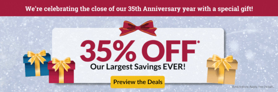 35% off - the largest savings EVER! Preview the upcoming sales for Black Friday, Cyber Weekend, and Christmas.
