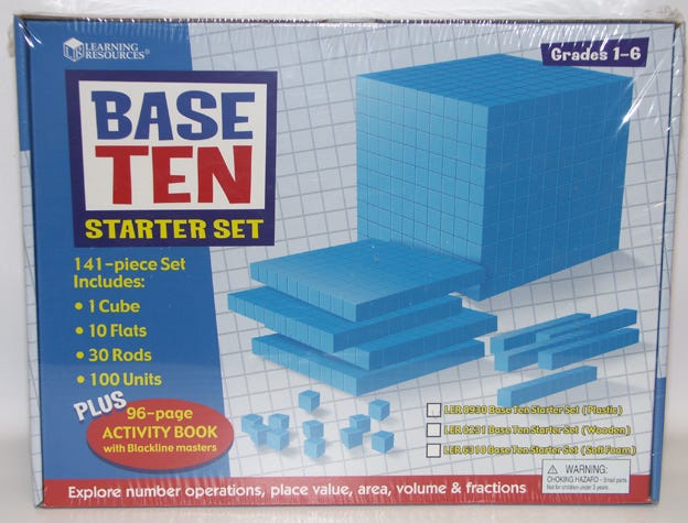 Math Cognitive Plastic Base Ten Set of 121 pcs in Bag 