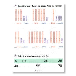 First Grade Math Worksheet: Horizons Math 1 sample worksheet: tens and ones place value