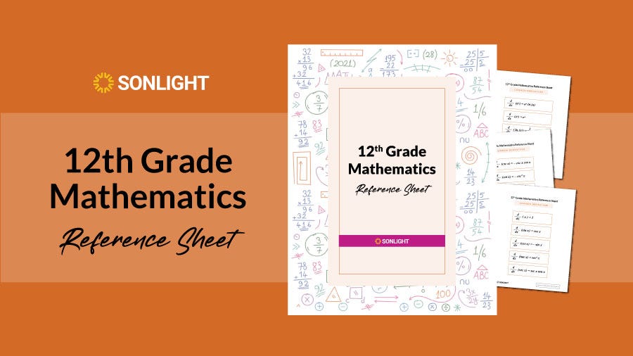 Twelfth Grade Math Formulas